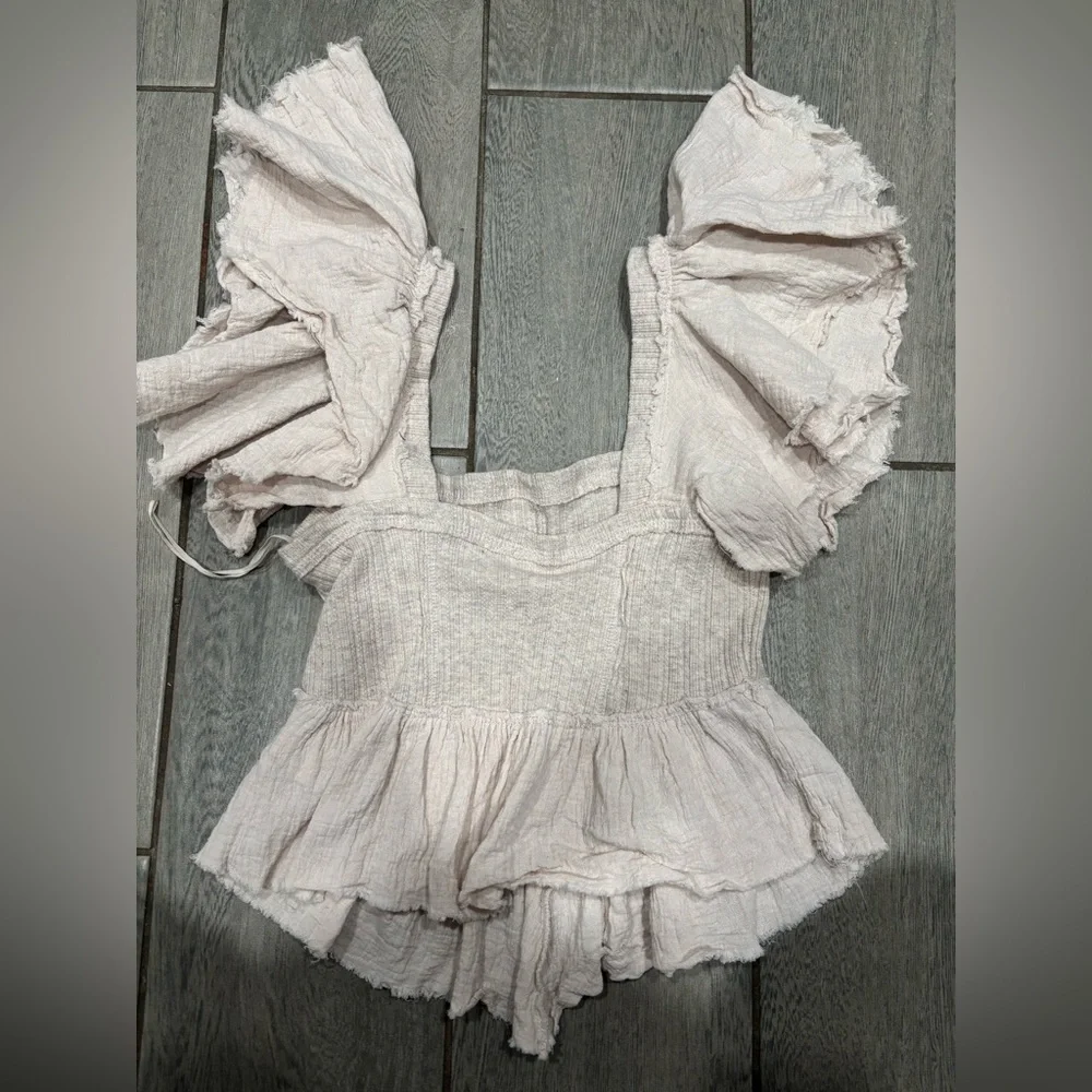Free People Dreaming Top in Oatmeal Size XS - Picture 6 of 6